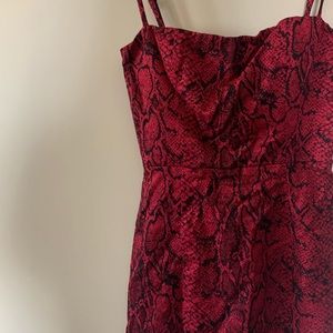 Reformation Red Snake Skin Dress XS
